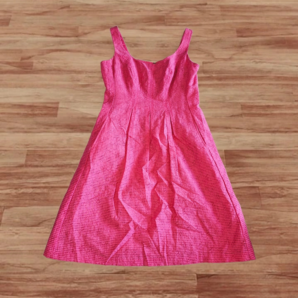 NINE WEST Size 6 Pink Patterned Fit & Flair Dress